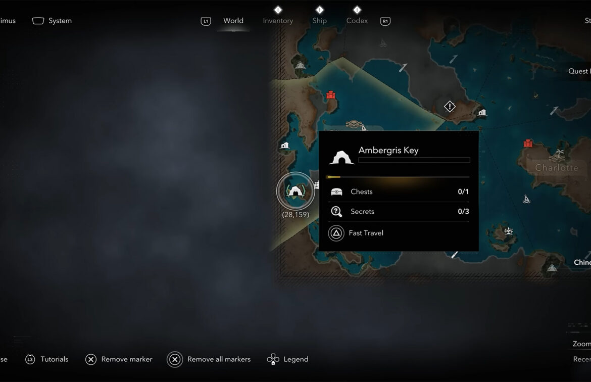The fifth part of the map is on Ambergris Key