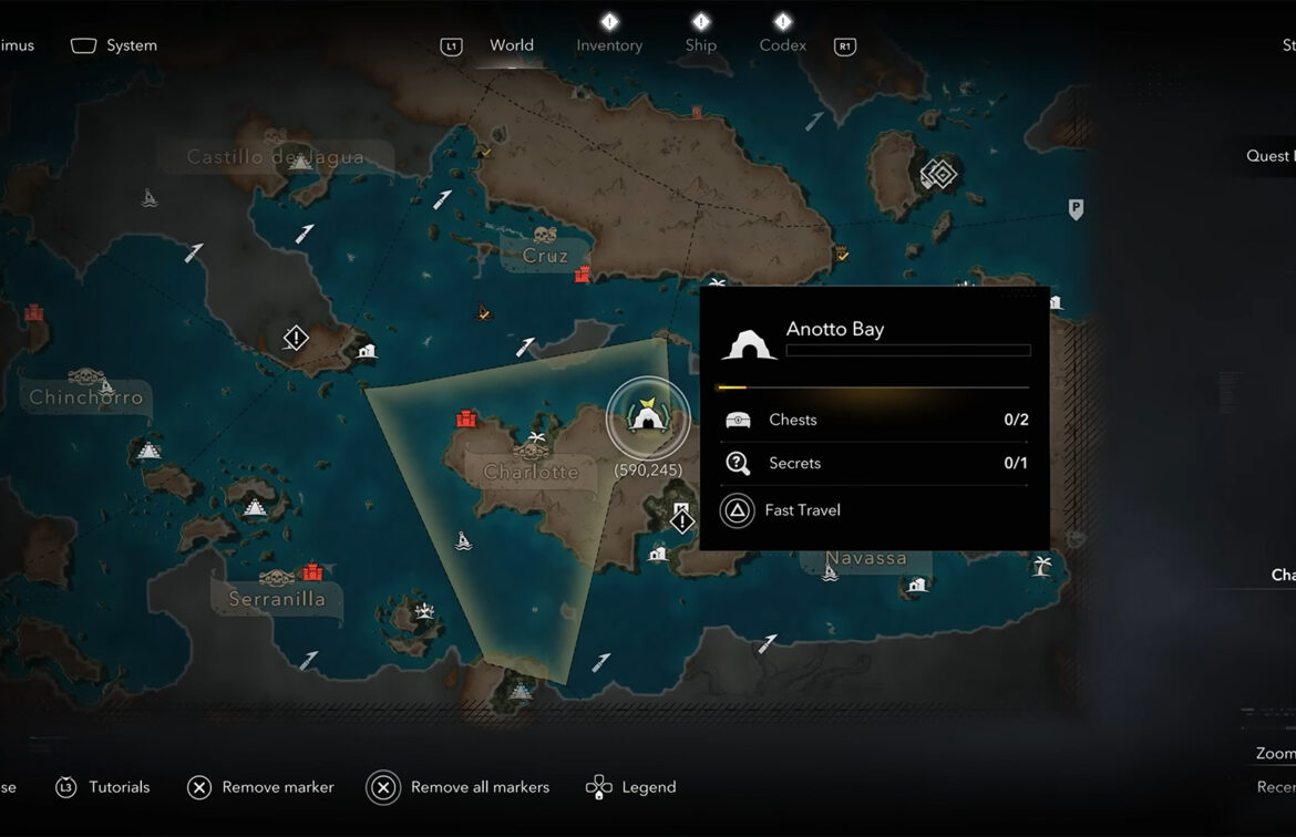 The fourth part of the map is in Anotto Bay