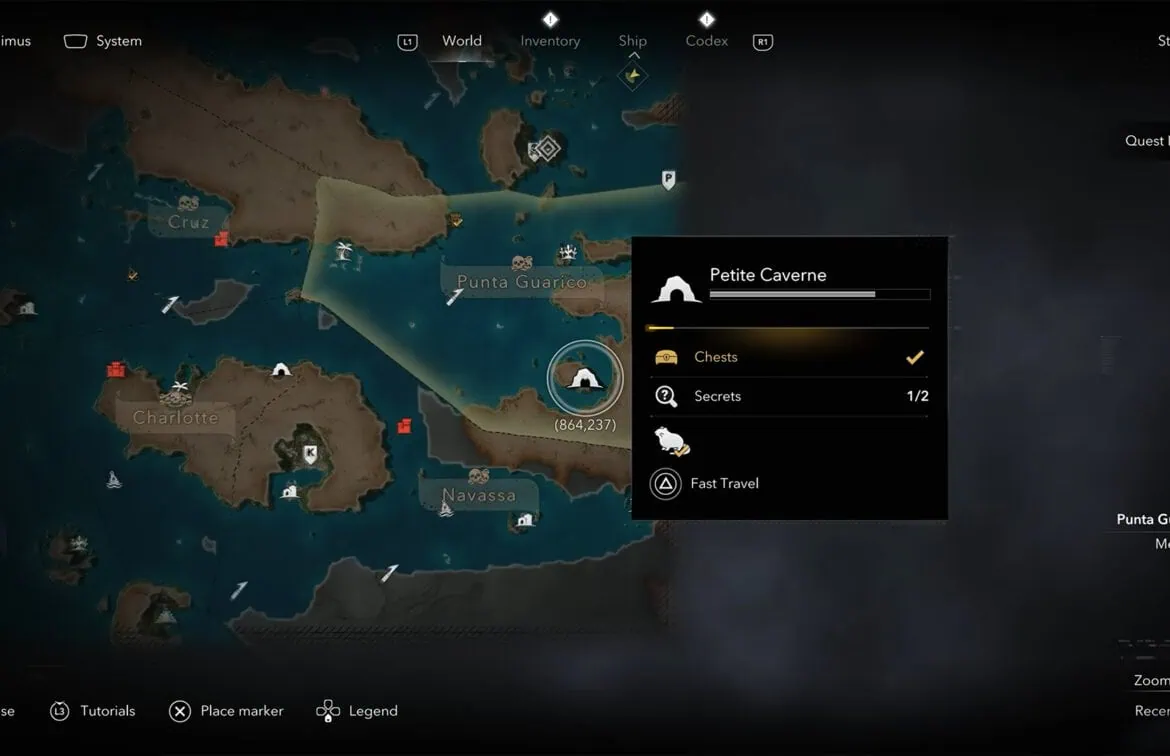 The sixth part of the map is in Petite Caverne