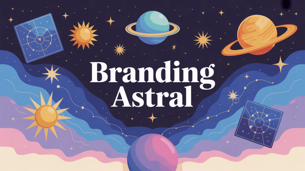 Illustration branding astral cartes du ciel et éléments cosmiques