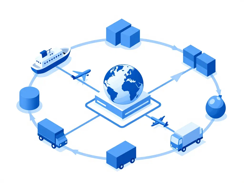 Diagramme international warehouse rôle global supply chain