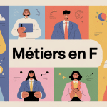 illustration métiers en f secteur finance éducation création