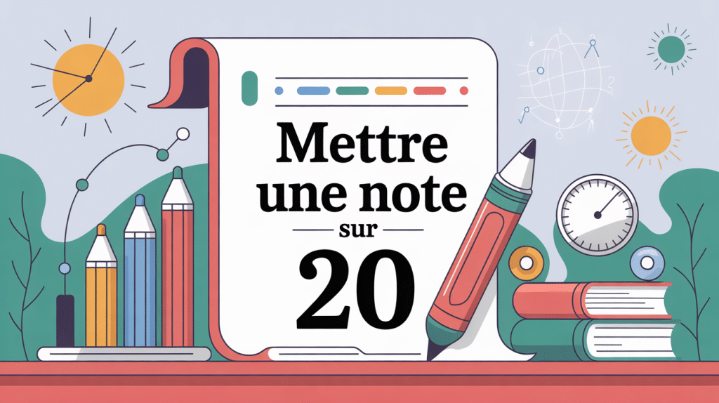 mettre une note sur 20 image concept évaluation scolaire