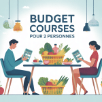 budget courses pour 2 personnes par mois 2024 illustration analyse billets courses