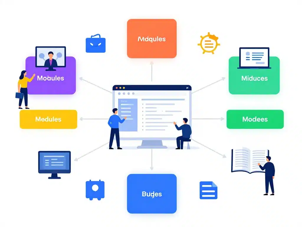 thinkific creation structuration cours illustration