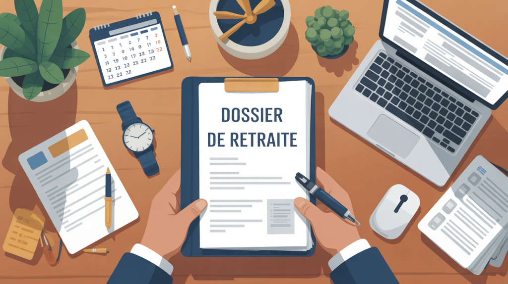 aide pour dossier retraite illustration bureau organisé