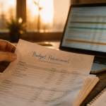 exemple budget prévisionnel sur bureau avec tableau excel