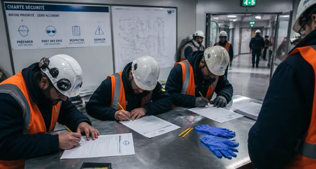 Formation nucléaire sans diplôme : candidats en habilitation sécurité, atelier et briefing industriel