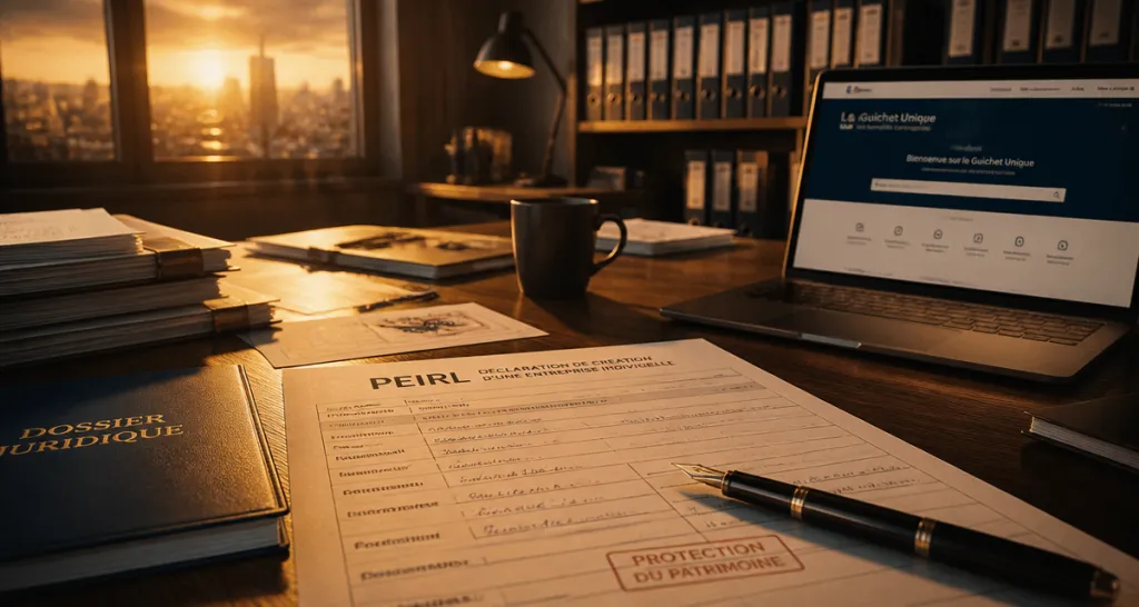 Formulaire PEIRL sur bureau, protection patrimoine
