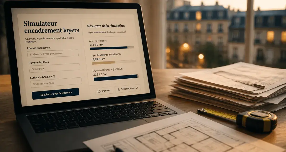 simulateur encadrement loyer montpellier sur ordinateur pour vérifier plafond légal
