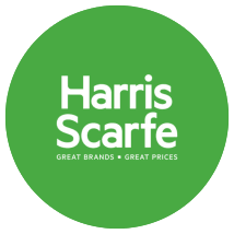 Harris Scarfe retail store exterior with logo and signage.