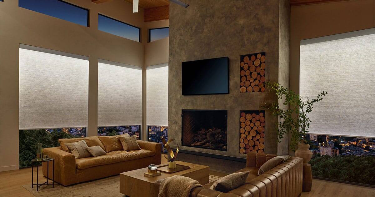 Aura® Illuminated Shades at Night