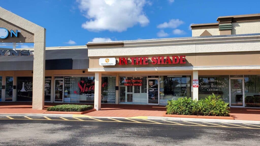 Front entrance of In The Shade located in Florida