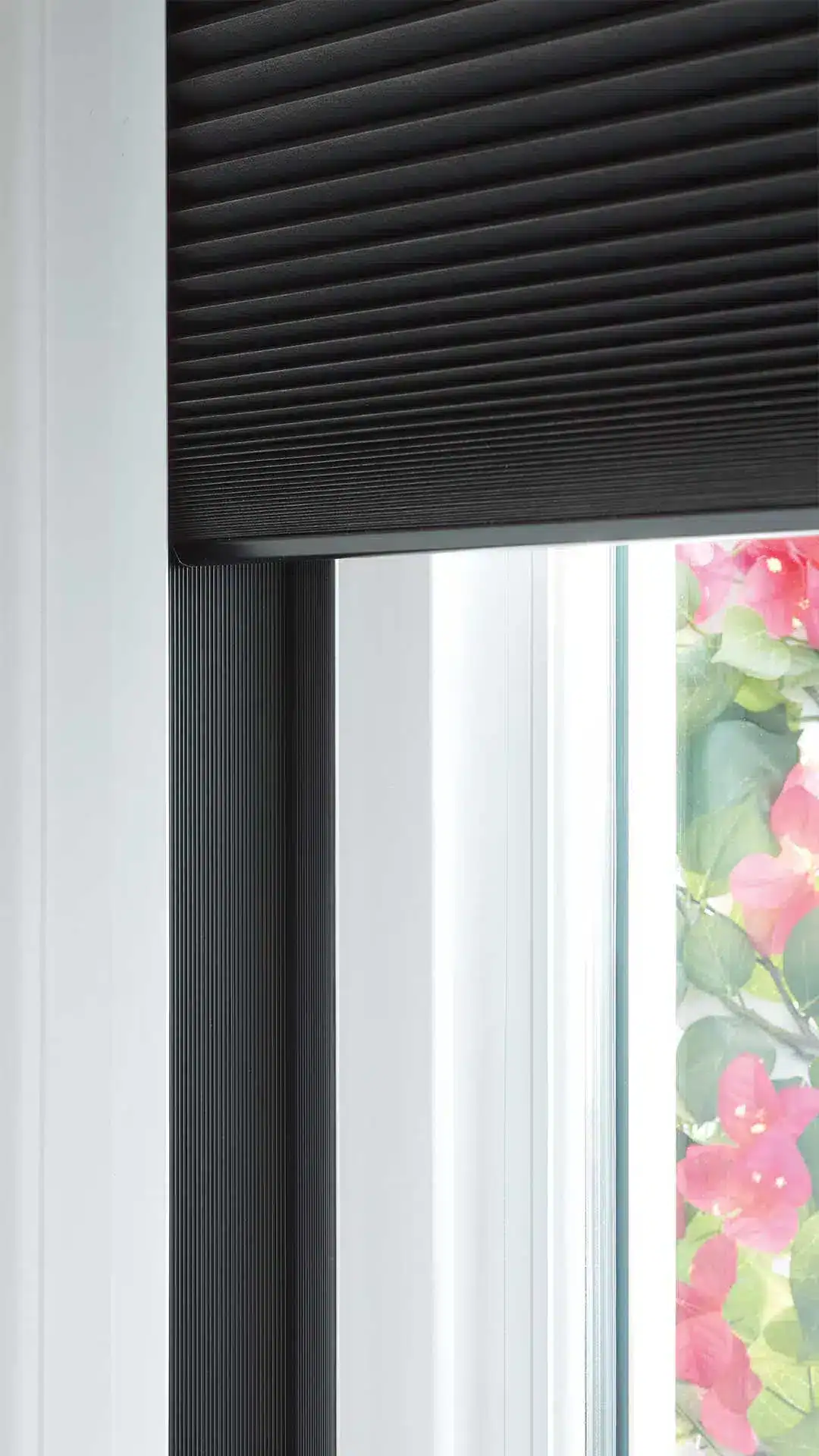 Close up of duette shades with LightLock installed