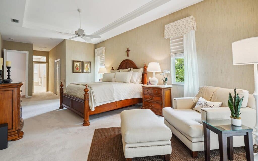 Hunter Douglas Vignette Roman Shades in a Bedroom