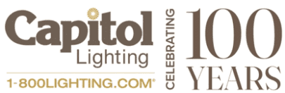 Brightly lit Capitol Lighting showroom with modern fixtures and elegant lighting solutions.
