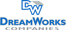 DreamWorks logo with iconic winged emblem and bold text, representing animation, film production, and entertainment industry branding.