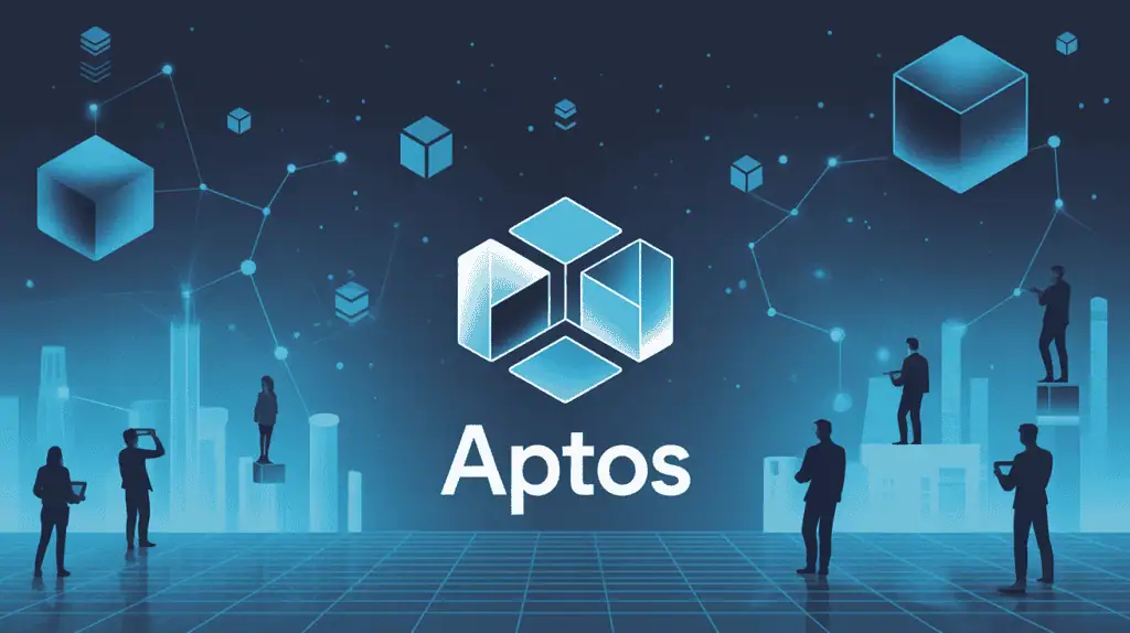 Illustration blockchain Aptos moderne