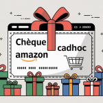 chèque cadhoc amazon illustration chèque cadeau et écran shopping