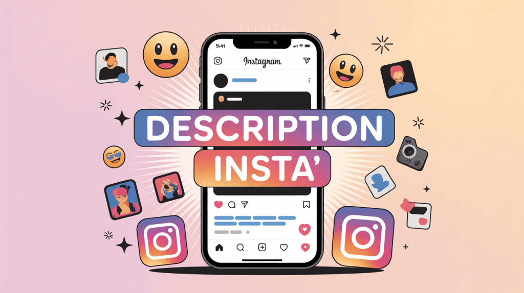 description insta illustration smartphone et réseaux sociaux