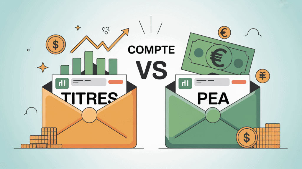 Différence compte titre et PEA illustration choix support bourse