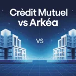 Différence entre Crédit Mutuel et Crédit Mutuel Arkéa illustration vectorielle moderne