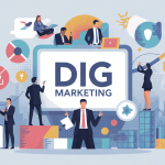 Illustration dig marketing digital conseil