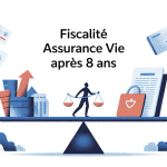 fiscalité assurance vie après 8 ans illustration vectorielle élégante
