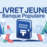 Illustration livret jeune Banque Populaire carnet épargne jeune ambiance moderne