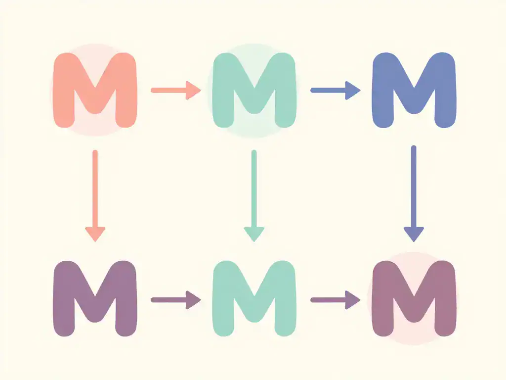 Diagramme étapes marque en m
