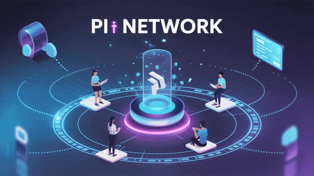pi network news illustration réseau utilisateurs mobiles 2025