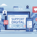 support digital ordinateur smartphone icônes connectés