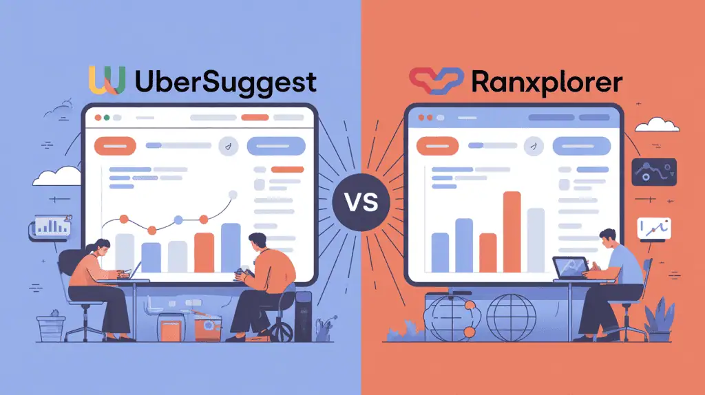 ubersuggest ou ranxplorer illustration comparatif SEO