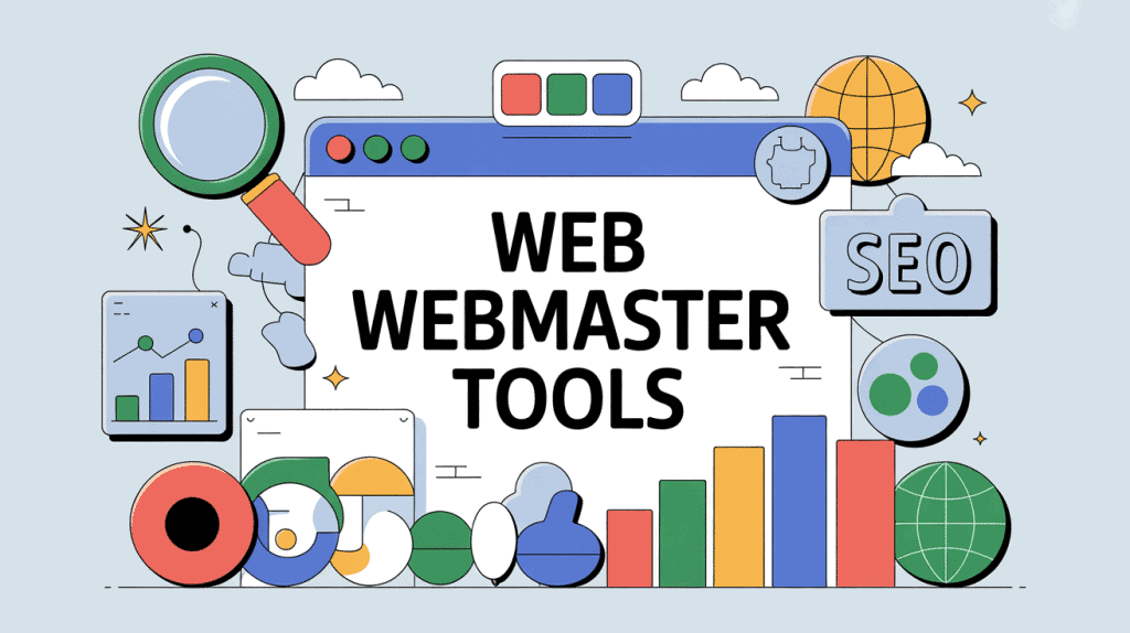 Illustration web webmaster tools dashboard SEO