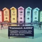 Illustration framework AARRR : tunnel Acquisition à Revenu