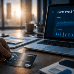carte bancaire pro sur bureau avec ordinateur