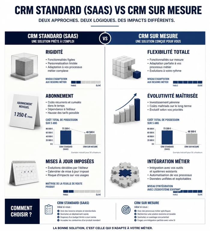Comparatif CRM standard vs CRM sur mesure pour entreprise
