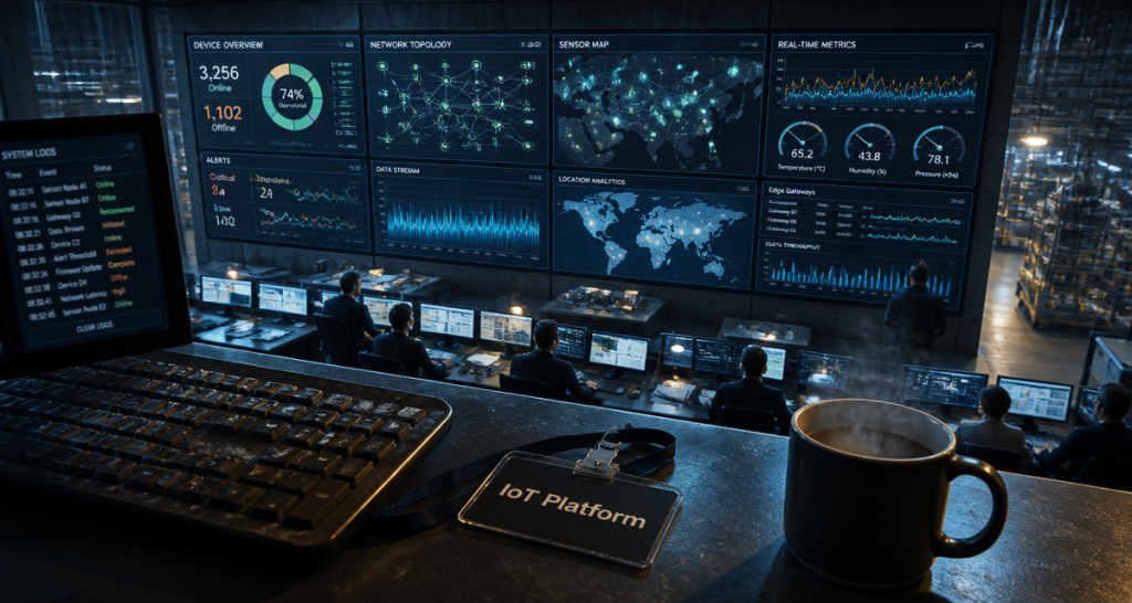 iot platform dashboards salle de contrôle