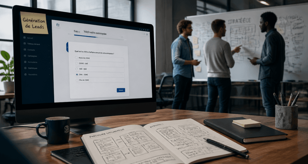 leadgen formulaire interactif en bureau moderne