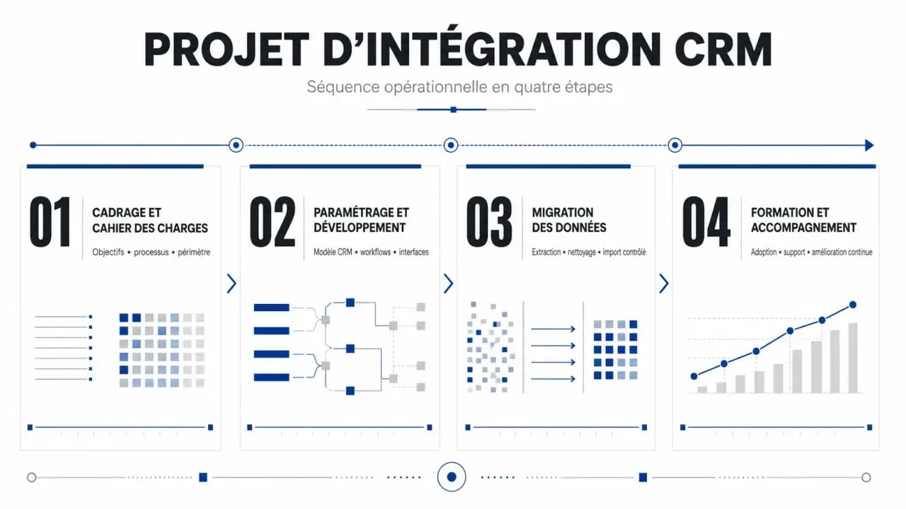 Les 4 étapes clés d'un projet d'intégration CRM pour réussir son déploiement logiciel