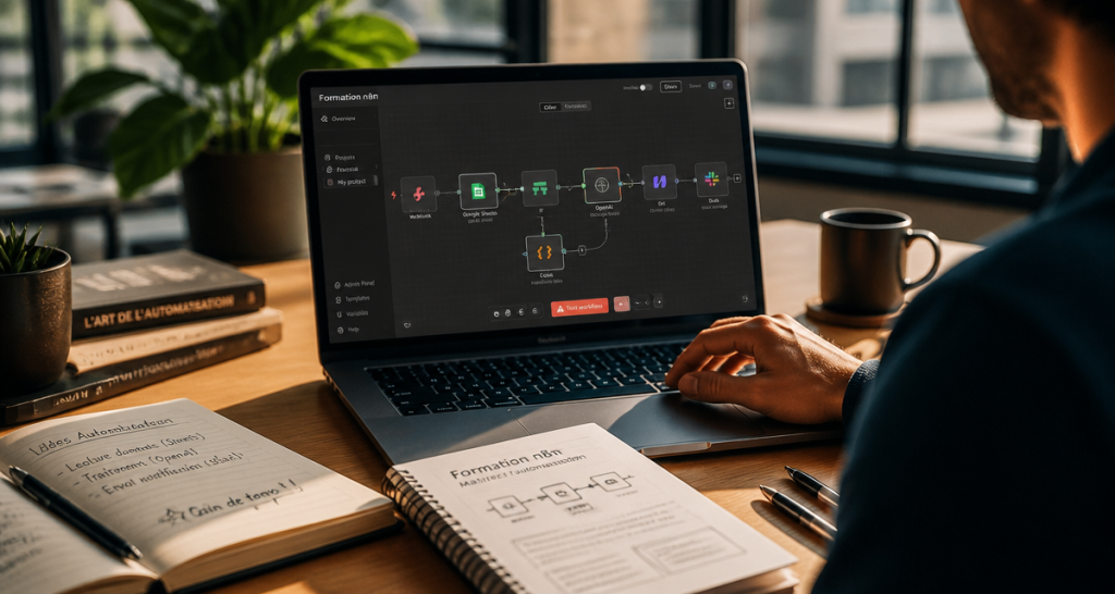 formation n8n workflow ordinateur bureau