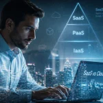 Comparaison SaaS Cloud avec skyline et pyramide