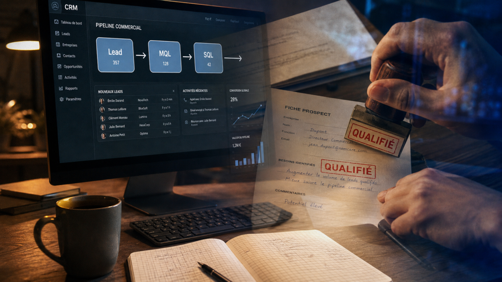 Lead management CRM : leads convertis avec scoring et nurturing