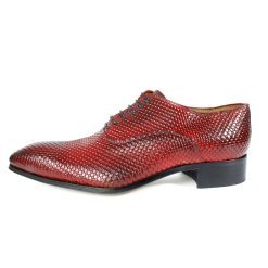 Red Oxford Mens Leather Shoe