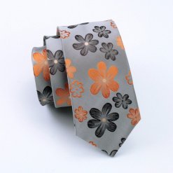 Luxury Gray Jacquard Necktie