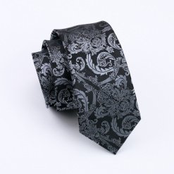 Italian Black Jacquard Tie