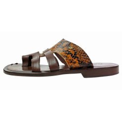 Mens Italian Brown Leather Sandals
