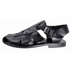 Liam Black Leather Sandals