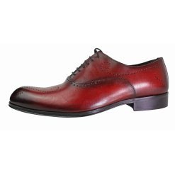 Alberto Oxford Red Italian Leather Shoes
