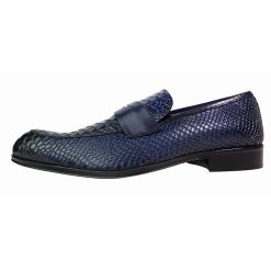 Bina Blue Moccasin Loafers For Mens